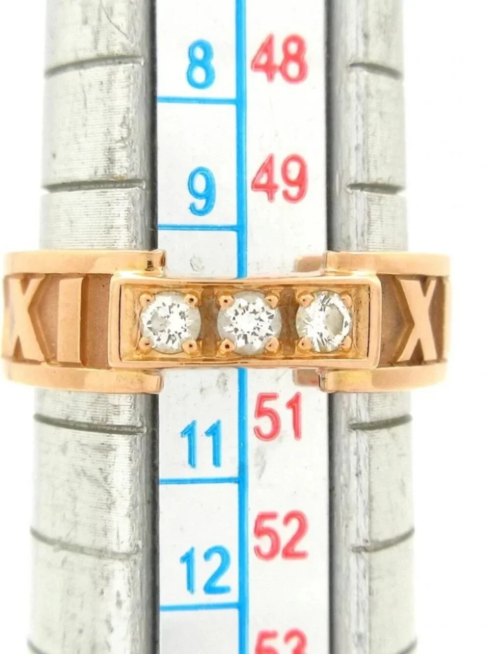 TIFFANY&Co. Atlas 18K Rose Gold Diamond Ring #5 1/2